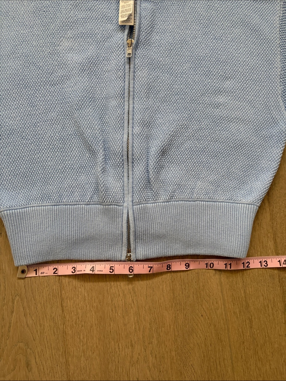 EUC alo tennis club sweater knit full zip jacket seashell blue/white small - Picture 6 of 14